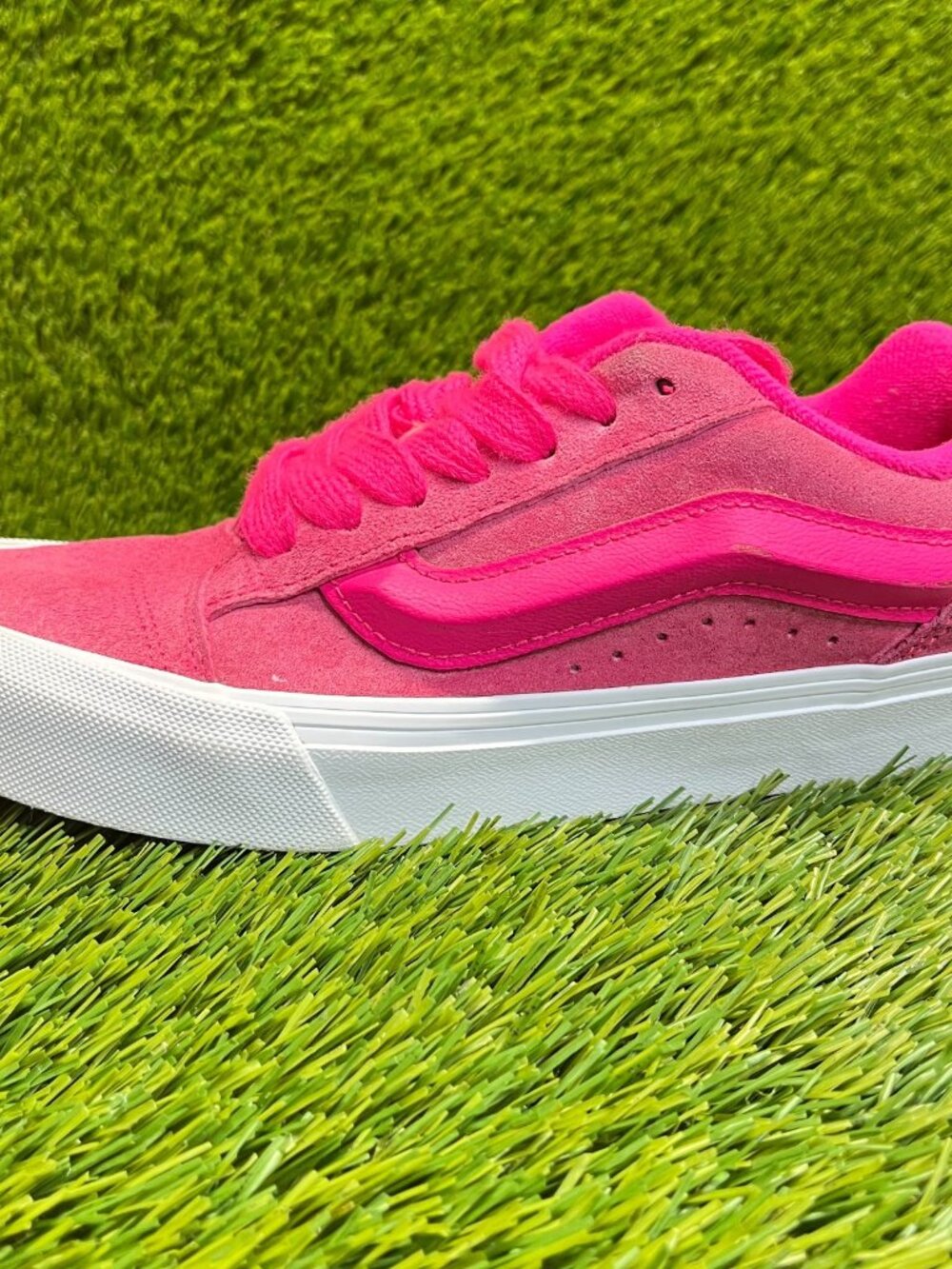 Vans Knu Skool Womens Size 8.5 Pink White Athletic Skateboard Shoes Sneakers - Picture 5 of 12